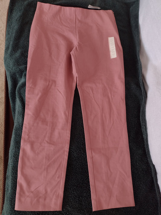 Women's High-Rise Stretchy Side Zip Pants Pink Size 10