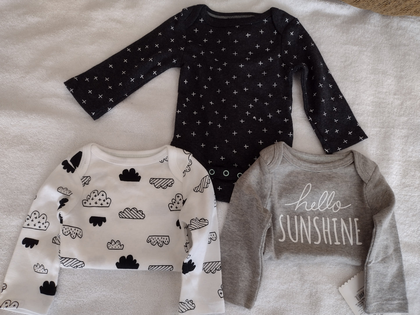 3Pk. Long Sleeve Bodysuits by Cloud Island Newborn