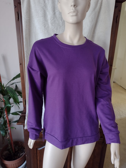 Women's Long Sleeve Pullover Purple Size M