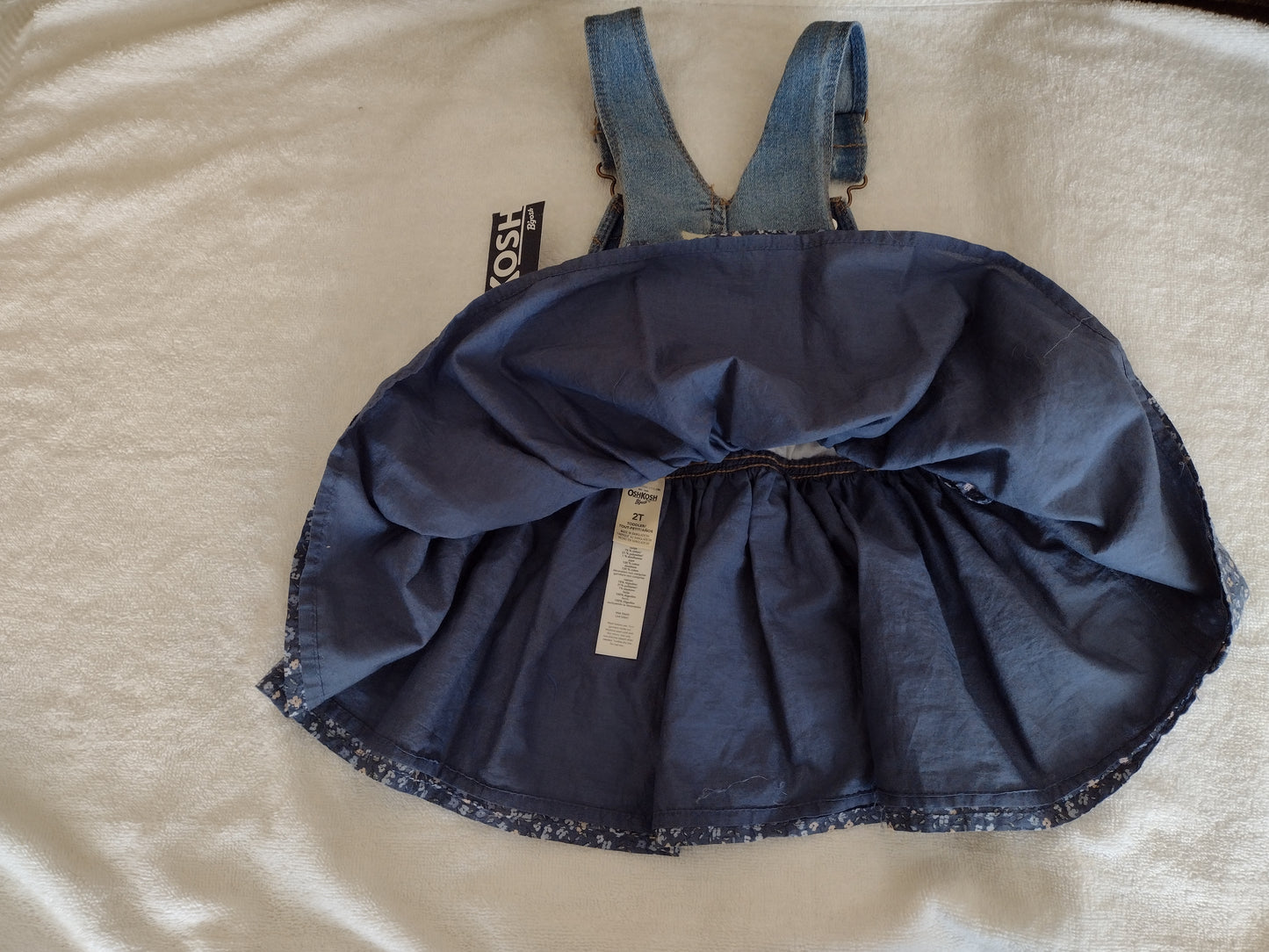 Toddler Oshkosh Floral & Denim Jumper Dress Size 2T