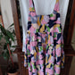 Women's Plus Size Pink Floral Sleeveless Dress with Back Tie Size 2X