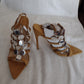 Fancy Gladiator Shoes with Stiletto Heels Yellow or Nude Sizes 6.5, 7, 7.5, 8, 8.5, 10