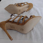 Fancy Gladiator Shoes with Stiletto Heels Yellow or Nude Sizes 6.5, 7, 7.5, 8, 8.5, 10