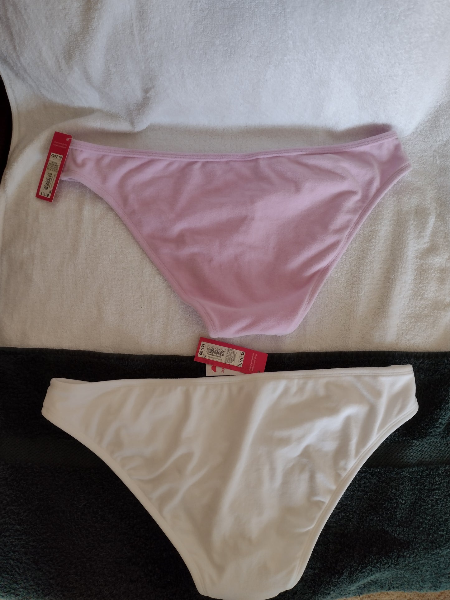 Cheeky Junior Style Bikini Bottoms Size XL (12-14) White/Violet