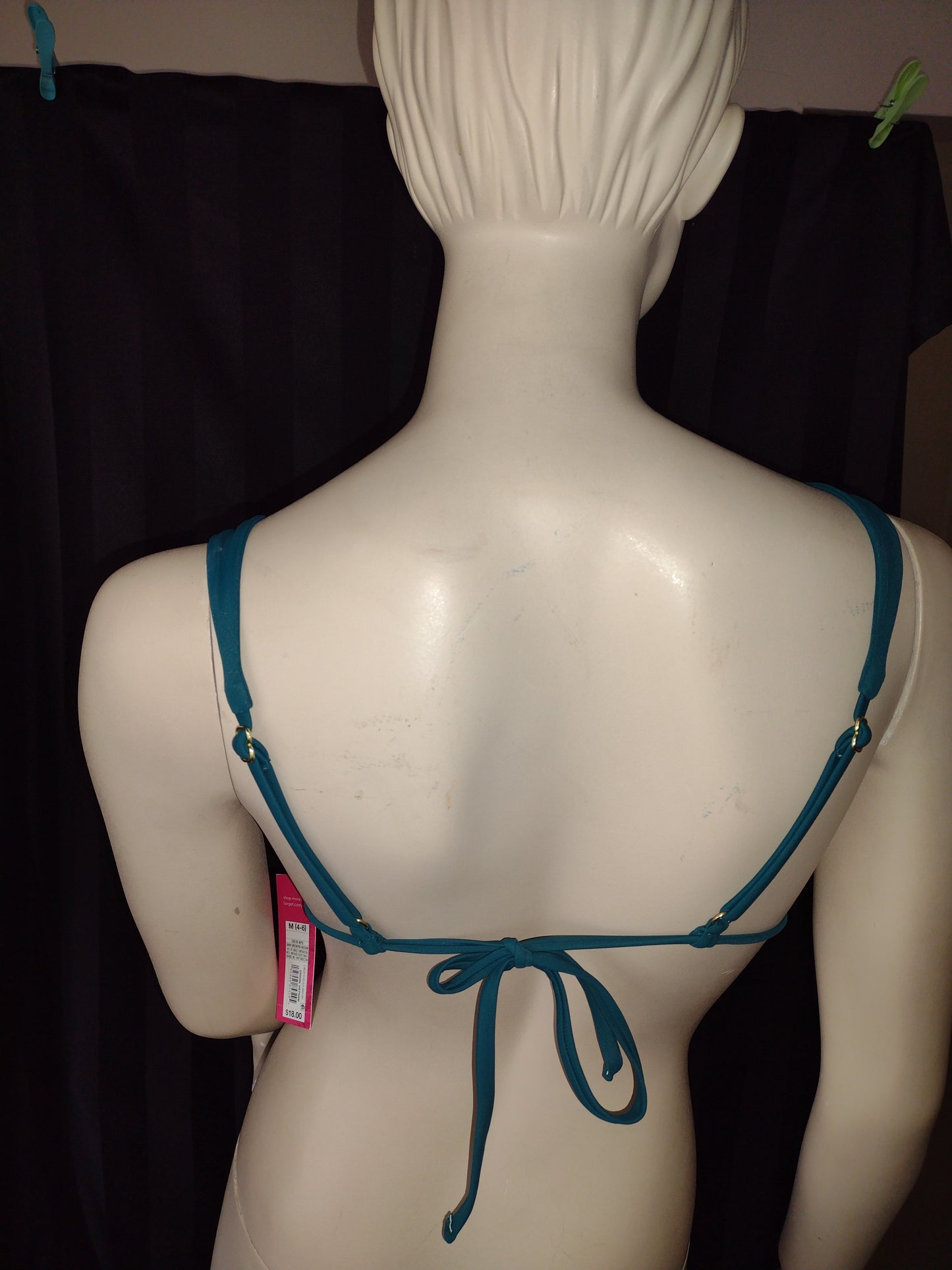 Dark Green Bikini Top by Xhilaration Juniors' Size M (4-6)