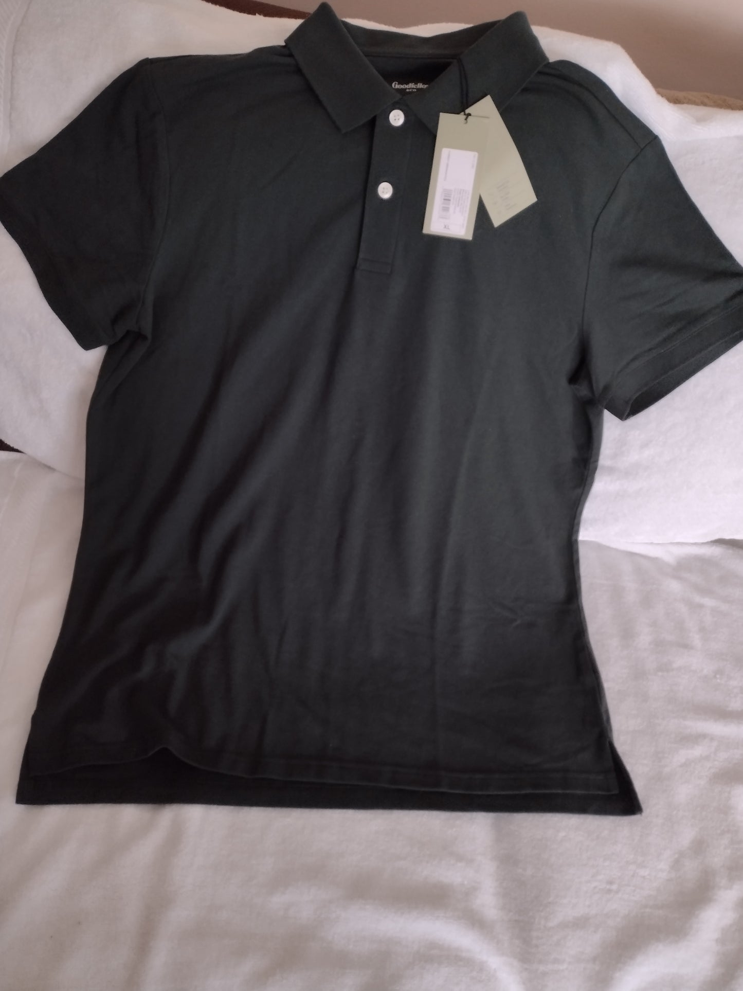 Men's Knitted Polo Shirt by Goodfellow & Co. Forest Green Size XL Slim Fit